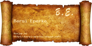 Bersi Eperke névjegykártya